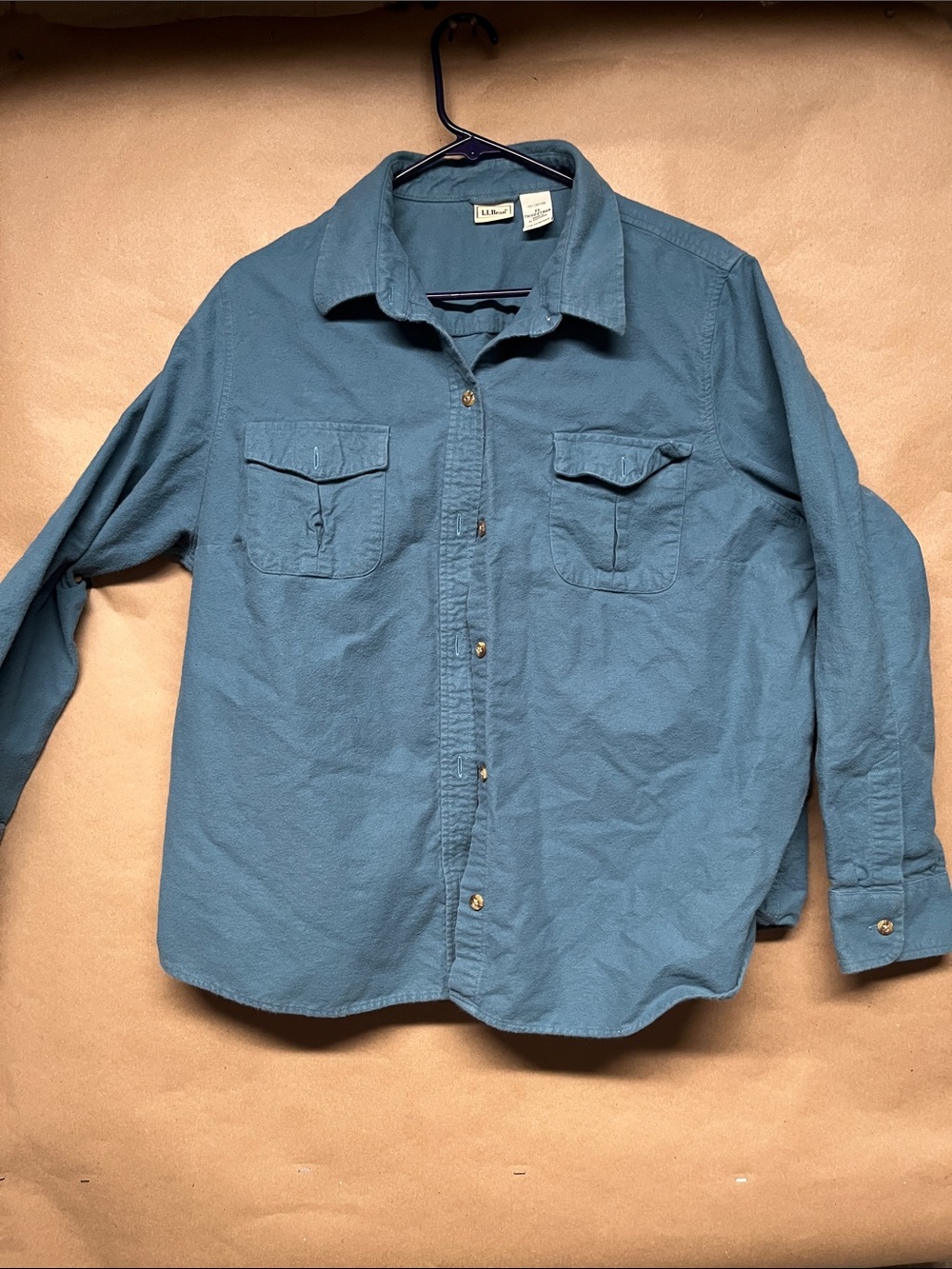 L.L. Bean Men's Slate Blue Long-Sleeve Button-Down Shirt